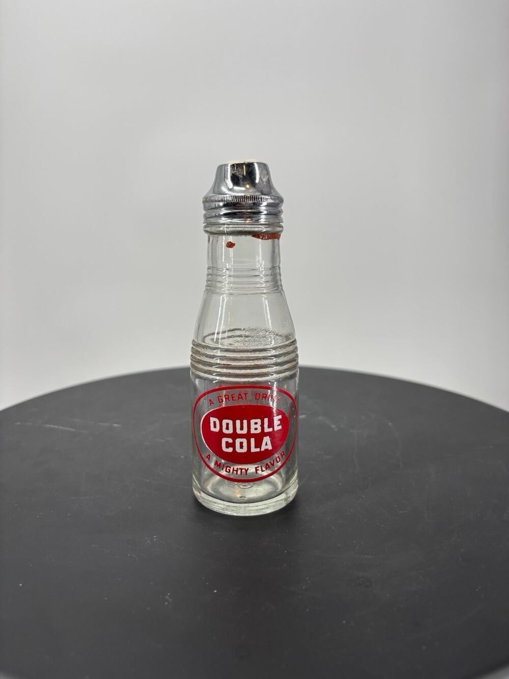 Vintage Mini Double Cola Bottle "A Great Drink A Mighty Flavor" 5.5”